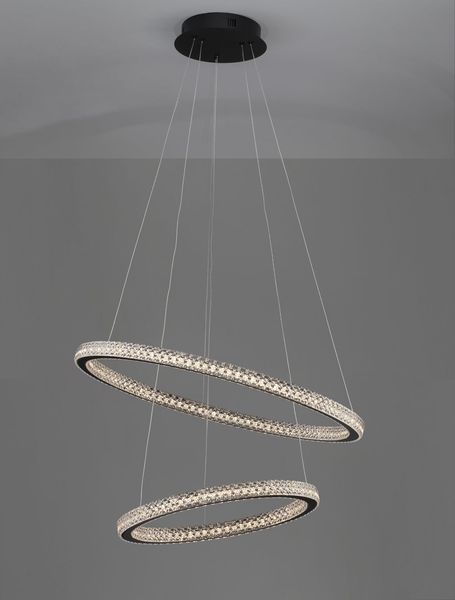 Nova Luce GINEVRA LED Pendelleuchte Schwarz 54W Warmweiss 120x60,5cm dimmbar 9748159