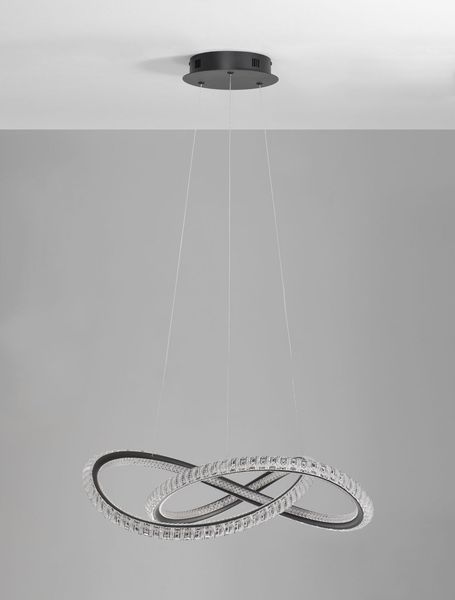 Nova Luce GINEVRA LED Pendelleuchte Schwarz 56W Warmweiss 120x58cm dimmbar 9748160