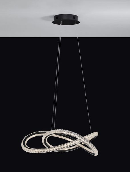 Nova Luce GINEVRA LED Pendelleuchte Schwarz 56W Warmweiss 120x58cm dimmbar 9748160