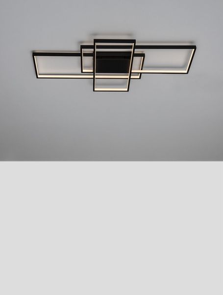 Nova Luce CLEA LED Deckenleuchte Schwarz 58W Steuerbare Lichtfarbe 100x50,7x8,5cm dimmbar 9756720