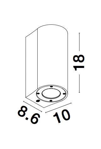 Nova Luce LIDO Wandleuchte GU10 Weiß 2x7W IP65 8,6x10x18cm dimmbar 9790521