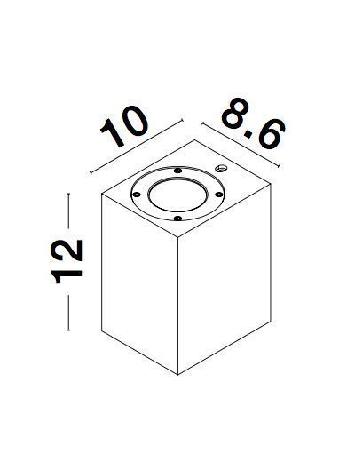 Nova Luce FUENTO Wandleuchte GU10 Weiß 7W IP65 8,6x10x12cm dimmbar 9790541