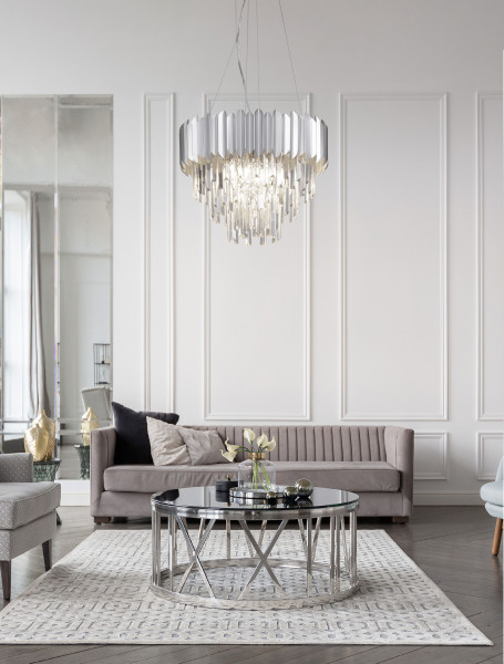 Nova Luce MAGNOLIA Pendelleuchte E14 6-fach Chrom 120x50cm dimmbar 9824074