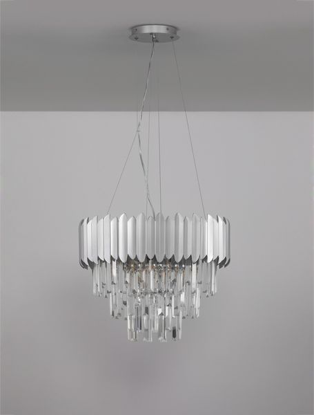 Nova Luce MAGNOLIA Pendelleuchte E14 6-fach Chrom 120x50cm dimmbar 9824074