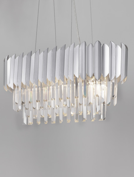 Nova Luce MAGNOLIA Pendelleuchte E14 5-fach Chrom 70x25x120cm dimmbar 9824076