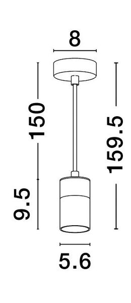 Nova Luce PONGO Pendelleuchte GU10 Schwarz 160x5,6cm dimmbar 9911524