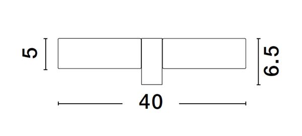 Nova Luce CORB Wandleuchte E14 2-fach Schwarz IP44 40x6,5x5cm dimmbar 9953202