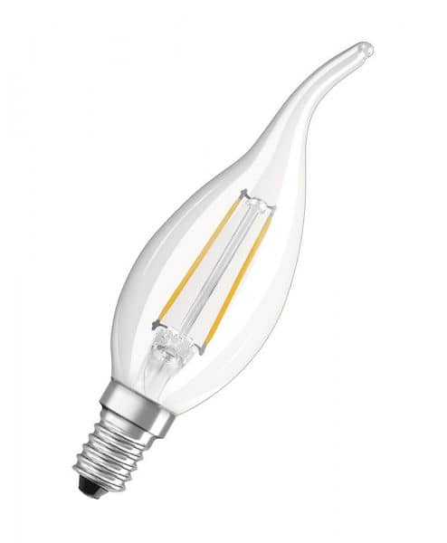 Osram E14 LED Kerze Retrofit Filament Windstoss 2W 230Lm warmweiss