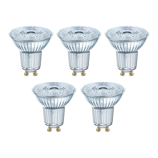 5er-Pack OSRAM BASE GU10 PAR16 LED Strahler 4,3W 350Lm 36° 2700K warmweiss wie 50W 4058075090460