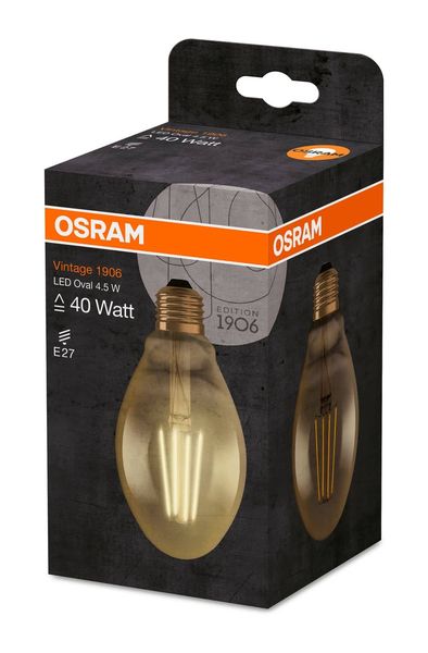 OSRAM Vintage 1906 E27 OVAL Filament LED Lampe 4,5W 470Lm 2500K warmweiss wie 40W