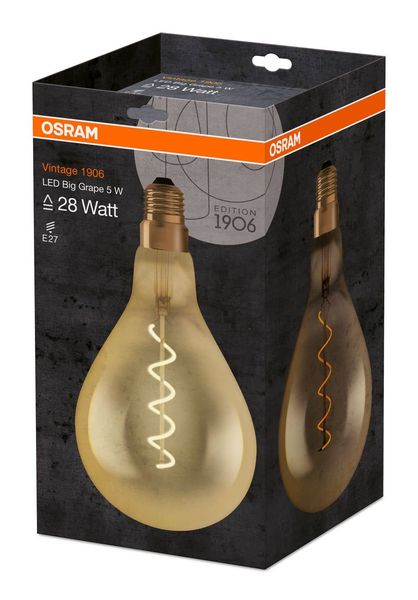 OSRAM Vintage 1906 E27 A160 Filament LED Lampe 5W 300Lm 2000K warmweiss wie 28W