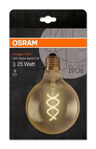 OSRAM Vintage 1906 E27 GLOBE125 Filament LED Globe 4W 300Lm 2000K warmweiss wie 25W