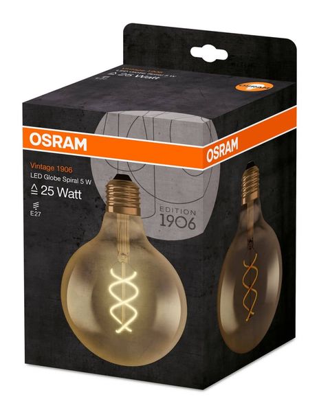 OSRAM Vintage 1906 E27 GLOBE125 Filament LED Globe 5W 250Lm 2000K warmweiss wie 25W