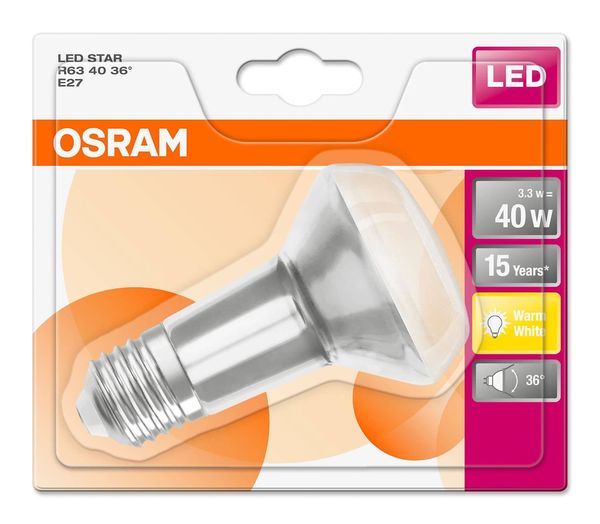OSRAM STAR E27 R63 LED Strahler 3,3W 210Lm 36° 2700K warmweiss wie 40W
