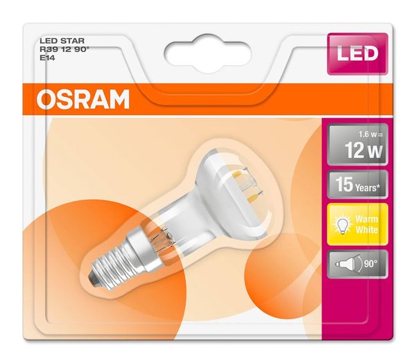 OSRAM STAR E14 R39 LED Strahler 1,6W 110Lm 90° 2700K warmweiss wie 12W