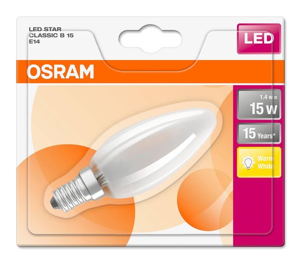 OSRAM STAR E14 B LED Kerze 1,4W 136Lm 2700K warmweiss wie 13W