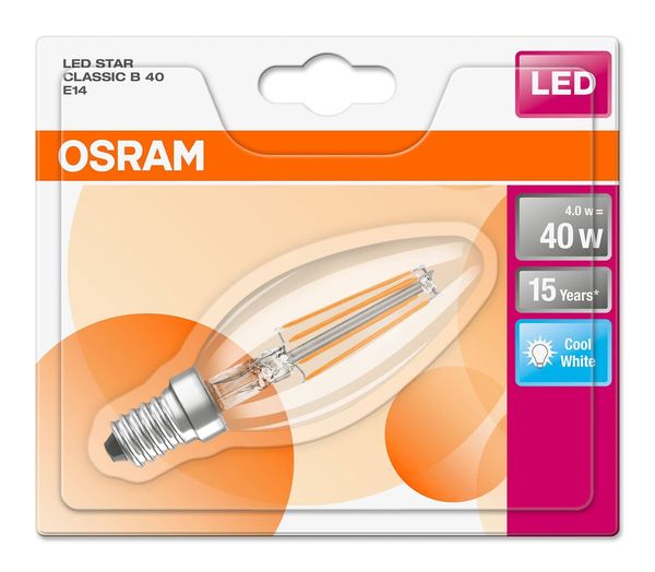OSRAM STAR E14 B Filament LED Kerze 4W 470Lm 4000K neutralweiss wie 40W