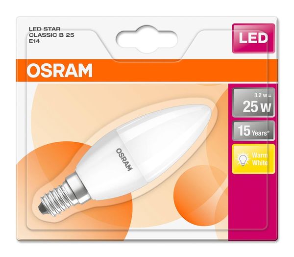 OSRAM STAR E14 B LED Kerze 3,2W 250Lm 2700K warmweiss wie 25W