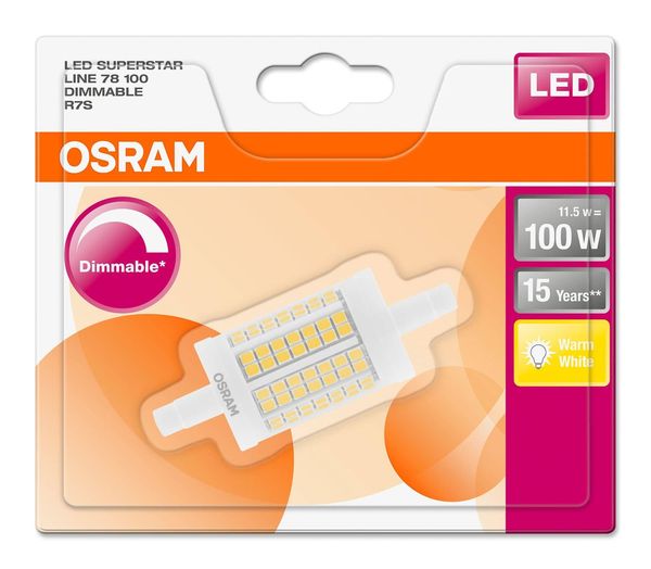 Osram LED SUPERSTAR LINE 78 100 dimmbar R7s Stablampe 2700K 78mm 11.5W=75W
