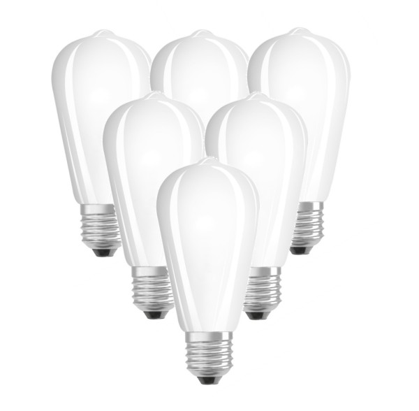 6er-Set Osram LED Lampe Classic ST 7W warmweiss E27 wie 60W Design-Vintage Birne