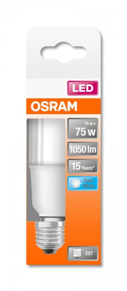 OSRAM STAR Stick E27 LED Lampe 10W 75 matt neutralweiss wie 75W