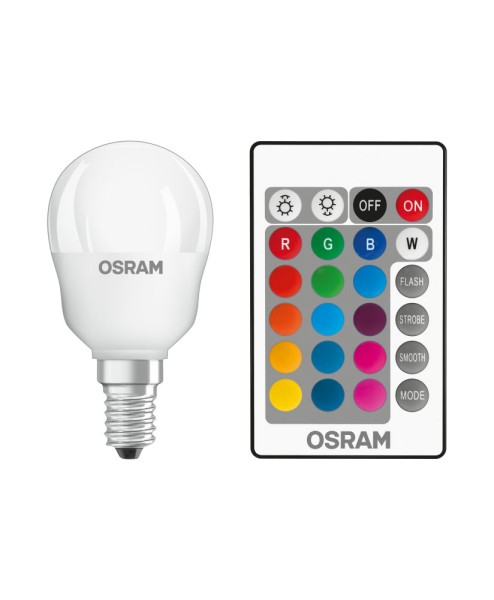 OSRAM RGBW + Fernbedienung E14 LED Lampe 4,5W P25 Dimmbar CCT matt farbwechsel wie 25W