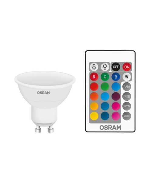 OSRAM RGBW + Fernbedienung GU10 / PAR16 LED Strahler 2,9W Dimmbar 120° CCT matt farbwechsel wie 25W