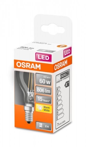 OSRAM STAR E14 P Retrofit LED Lampe 6.5W 806Lm 2700K warmweiss 4058075447936 wie 60W