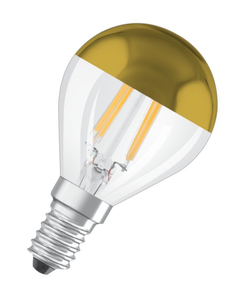 OSRAM Gold verspiegelt E14 LED Spiegellampe 4W P40 Filament klar warmweiss wie 34W