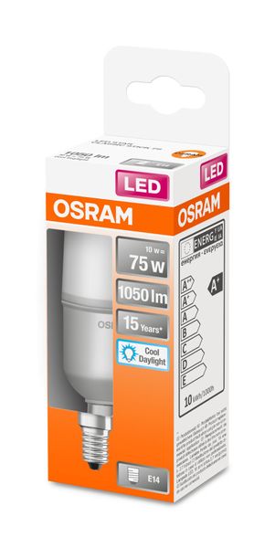 OSRAM LED Lampe STAR STICK 75 10W E14 matt tageslichtweiss 865 6500K wie 75W