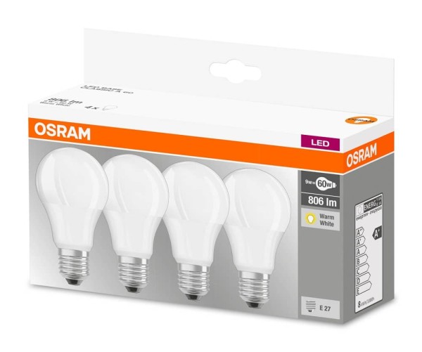 6er-Pack Osram LED Value Classic A60 E27 8.5W 2700K warmweiß LED 60W Glühbirne 