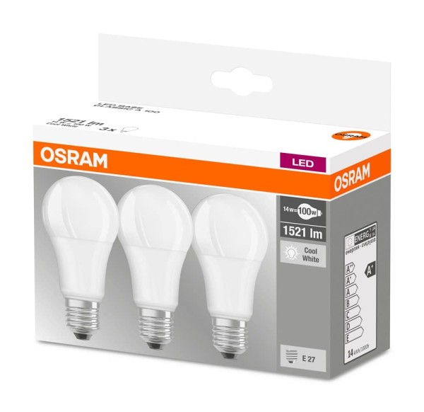 Osram 3er-Pack E27 LED Birne Base 14,0W 1521Lm Neutralweiss