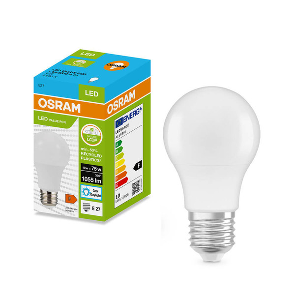OSRAM LED Lampe E27 Classic matt A75 10W 1055lm Tageslichtweiss 6500K wie 75W 4099854531873