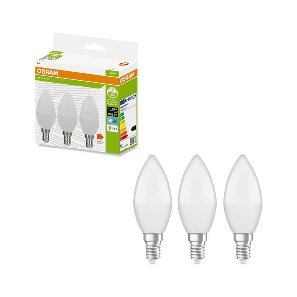 3er-Pack OSRAM LED Kerze E14 Classic matt B60 7.5W 806lm Neutralweiss 4000K wie 60W 4099854534324