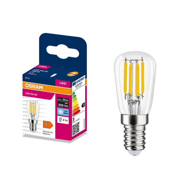 OSRAM LED Lampe Stabform E14 T26 Filament 2.8W 250lm Neutralweiss 4000K wie 25W 4099854568534
