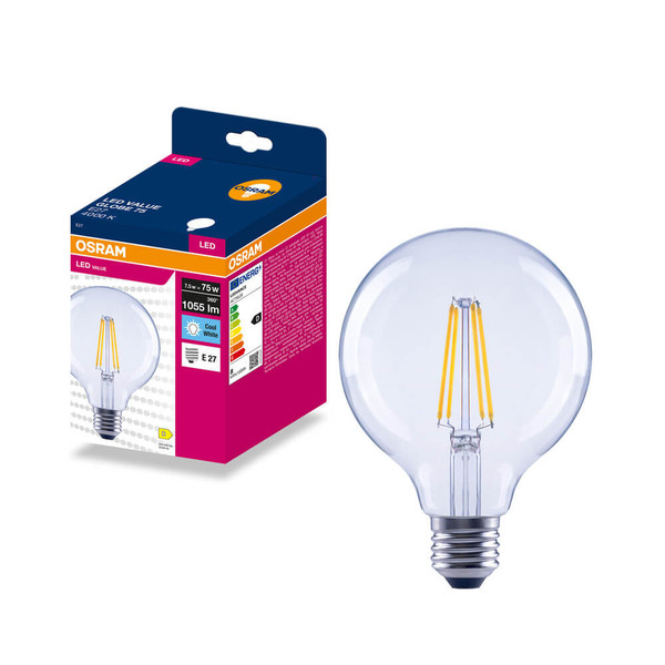 OSRAM LED Lampe E27 Globe Filament G95 7.5W 1055lm Neutralweiss 4000K wie 75W 4099854570261