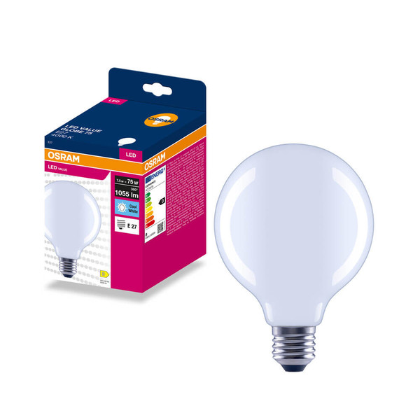 OSRAM LED Lampe E27 Globe Filament matt G95 7.5W 1055lm Neutralweiss 4000K wie 75W 4099854570308