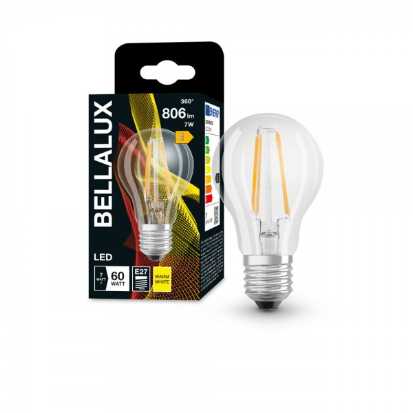 BELLALUX E27 LED Lampe 7W A60 Filament klar warmweiss wie 60W