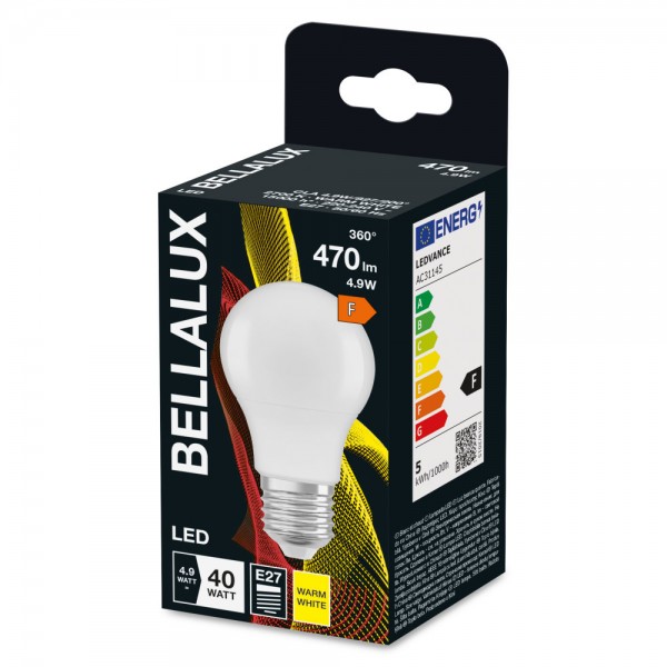 BELLALUX E27 LED Lampe 5,5W A40 matt warmweiss wie 40W by Osram