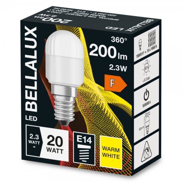 BELLALUX Special T26 E14 LED Lampe 2,3W matt warmweiss wie 20W by Osram