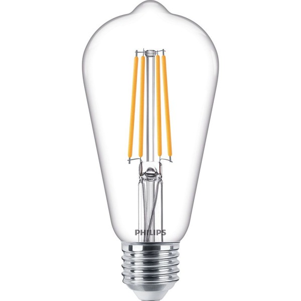 Philips LED Lampe LEDbulb 7.2W E27 ST64 klar Filament dimmbar 806Lm warmweiss 2700K wie 60W