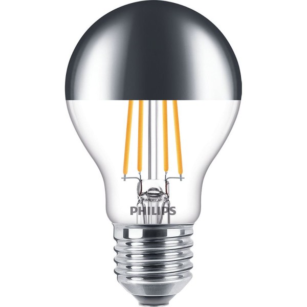 Philips LED Kopfspiegellampe LEDbulb CM 7.2W E27 A60 klar dimmbar 650Lm warmweiss 2700K wie 50W