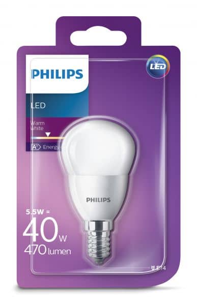 Philips E14 LED Tropfen 5.5W 470Lm warmweiss