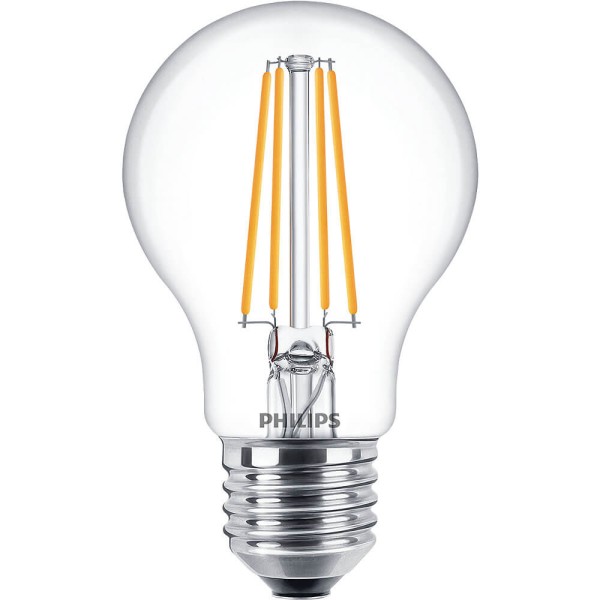 Philips Classic LED Lampe 7W E27 warmweiss A60 klar Filament 8718696742730