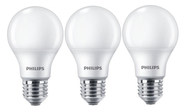 Philips CorePro LED Lampe 8W A60 E27 warmweiss 3er Multipack =60W Glühlampe 8718699700331
