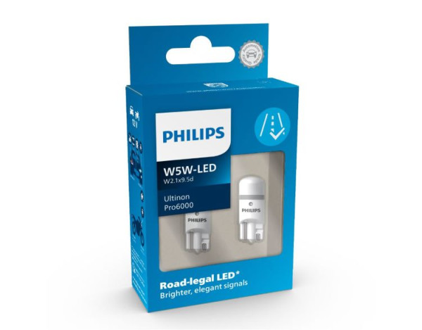 Philips Ultinon Pro6000 W5W LED-Leuchtmittel W2.1x9.5d tageslichtweiss 8719018016386