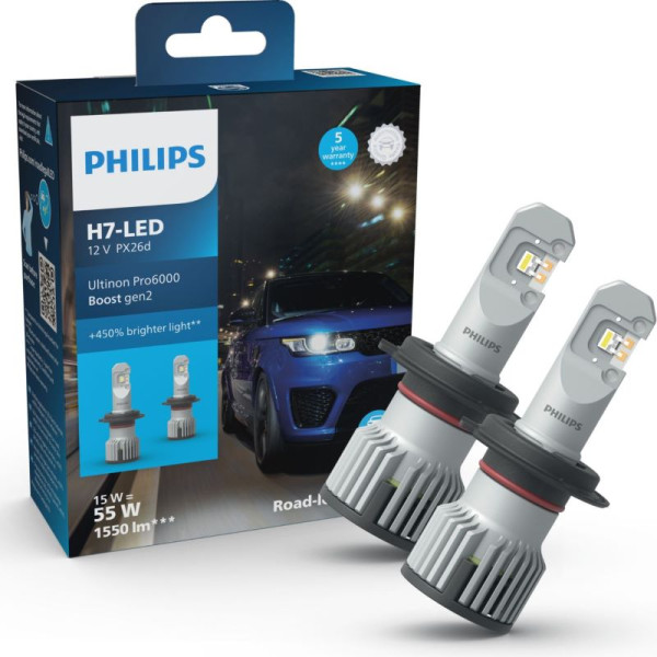 Philips 11972U60B2X2 H7 Ultinon Pro6000 Boost Gen2 +450% LED Autolampe PX26d 15W 8719018035189