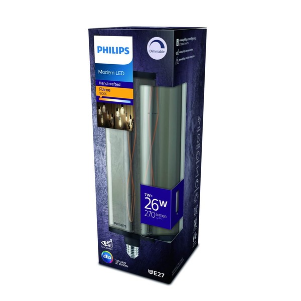 Philips Giant Crytal Smoky Rauchglas LED Lampe E27 dimmbar 7W 270lm extra-warmweiss 1800K wie 35W