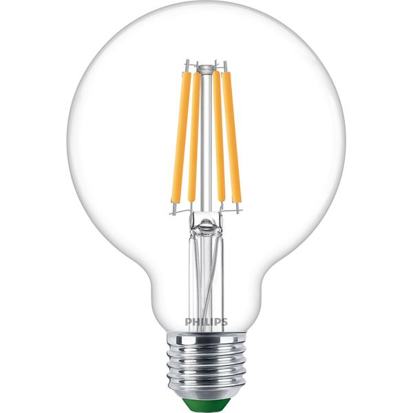 Philips Globe Lampe LED G95 E27 2700K klar Ultra Effizient 4W 840lm warmweiss 2700K wie 60W