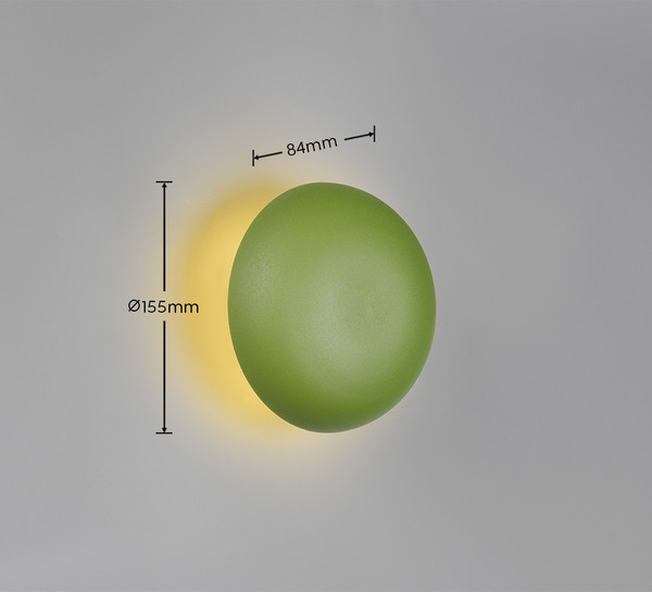 Reality R24431115 Davey LED Wandleuchte 1,5W ⌀15,5cm Grün warmweiss Touch